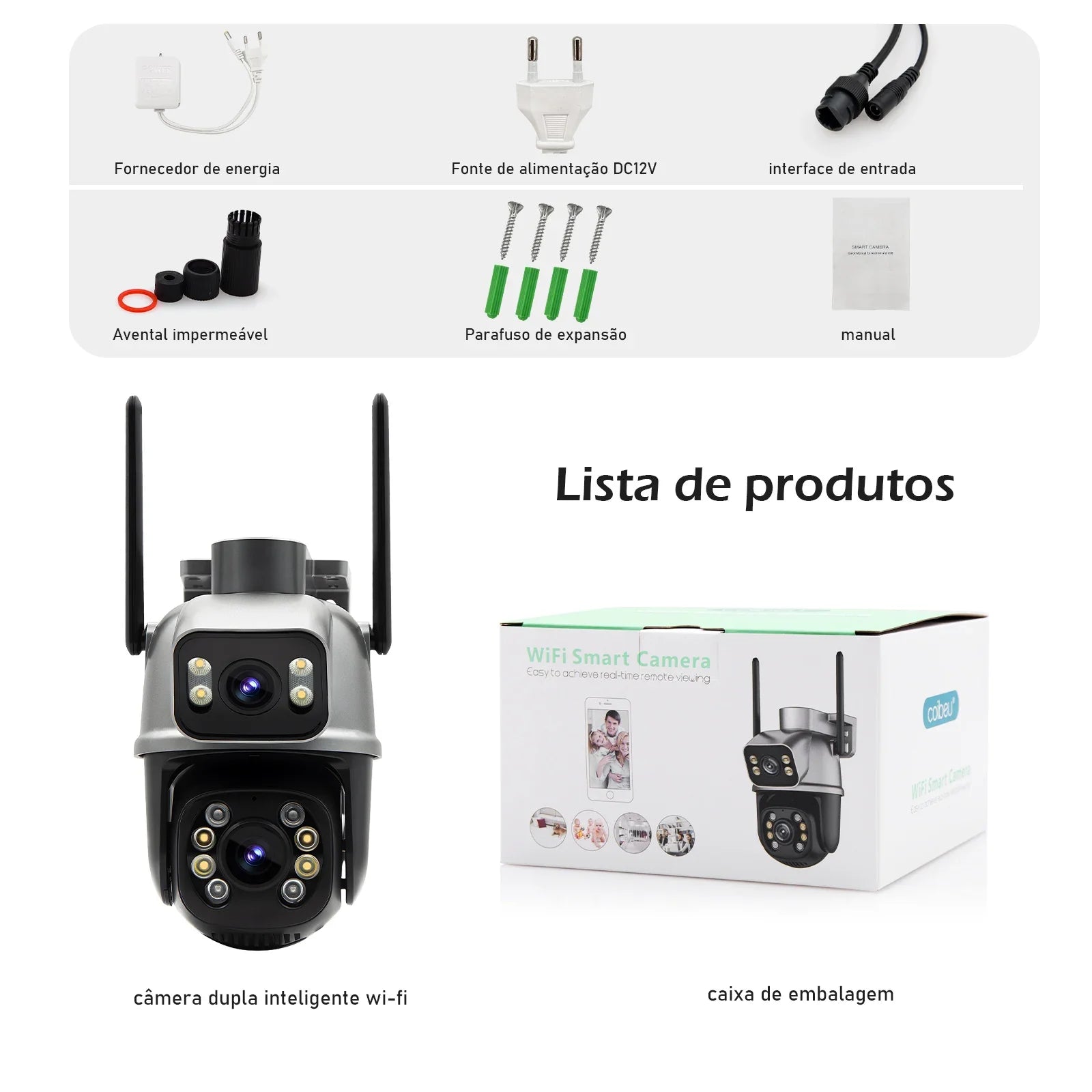 Icsee Black WiFi 4K – Câmera de Segurança Externa