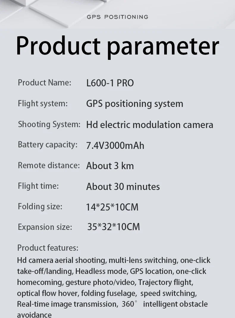 L600-1 Pro – Drone Profissional 4K