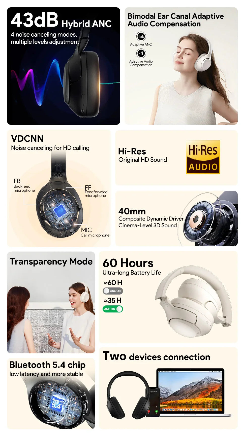 QCY H3 ANC – Hi-Res, 43dB