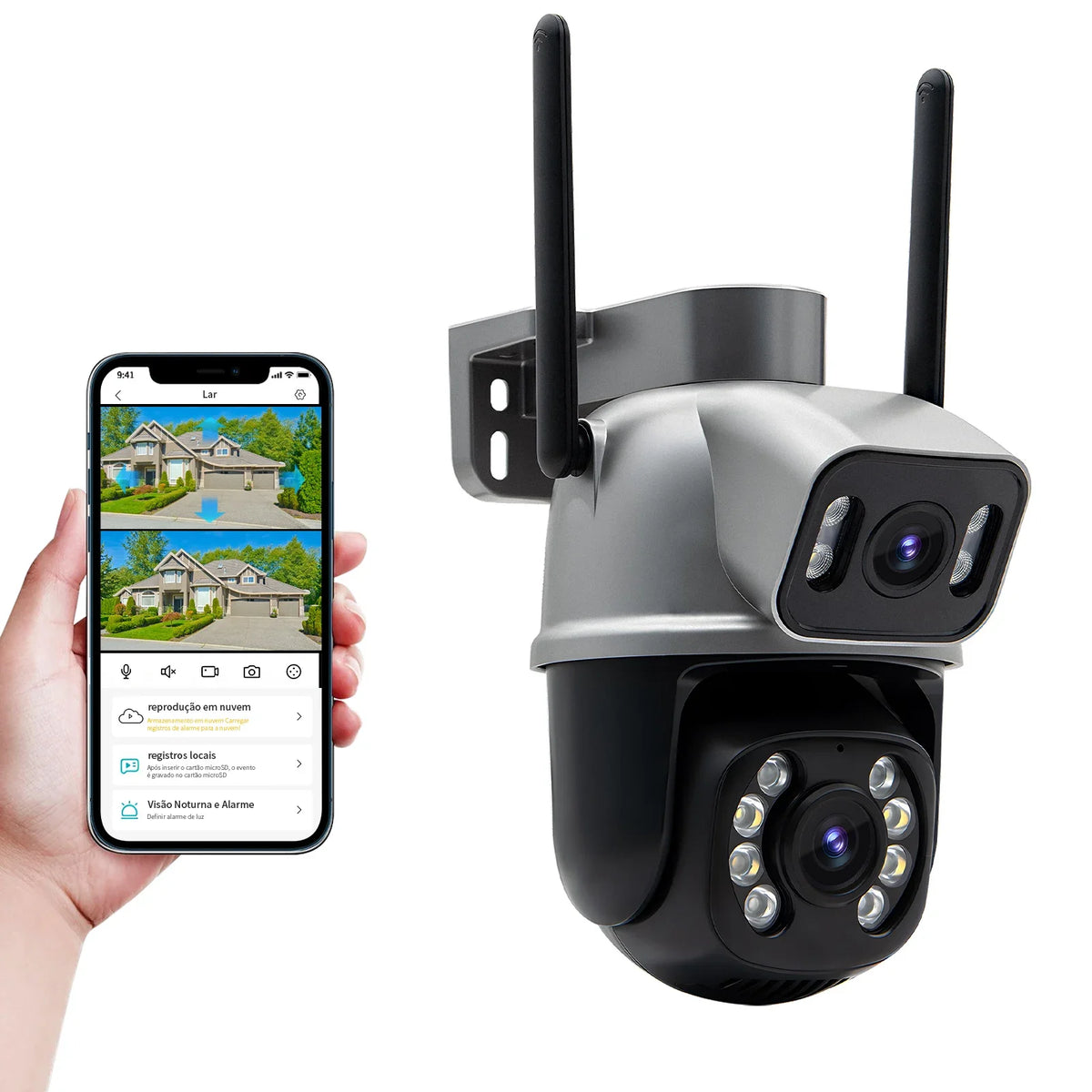 Icsee Black WiFi 4K – Câmera de Segurança Externa