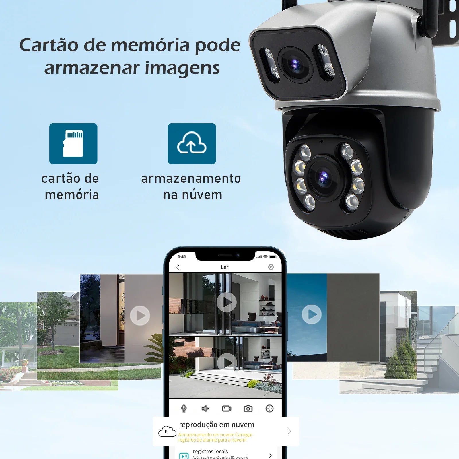 Icsee Black WiFi 4K – Câmera de Segurança Externa